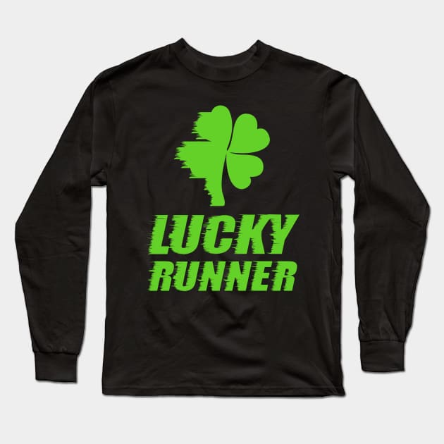 Lucky Runner St. Patrick's Day Funny Long Sleeve T-Shirt by KsuAnn